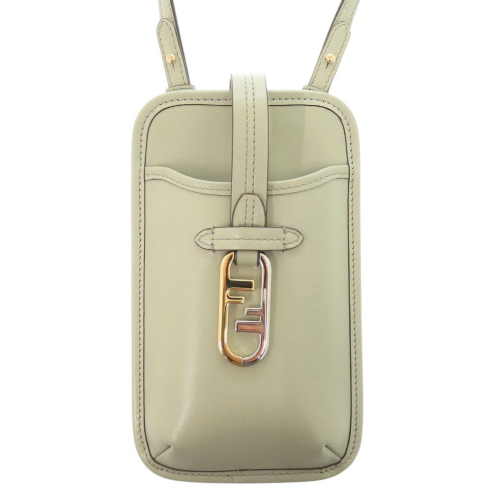 Fendi Phone Pouch Clutch Leather Green Shoulder Bag